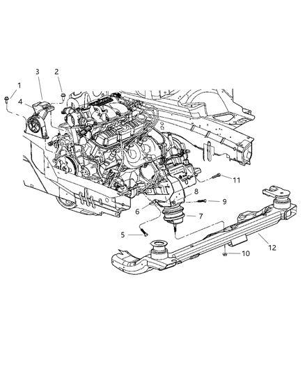 2006 Dodge Durango Bracket Engine Support Diagram for 5510043AA