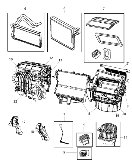 Evaporator A/C Diagram for 68066969AA