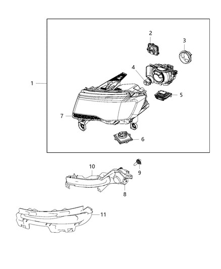 Headlamp Diagram for 68142491AF