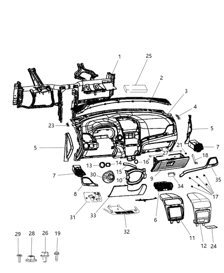 2006 Chrysler Town & Country Reinforcement Instrument Panel Diagram for 5108272AE