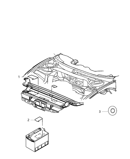 2004 Chrysler Town & Country Label Battery Warning Diagram for 56029768AA