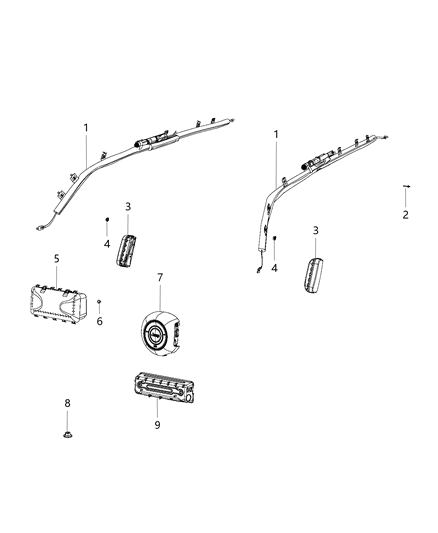 Kneeblocker Steering Column Opening Diagram for 68365016AA