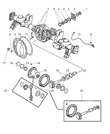 Shim Drive Pinion Bearing 0.035 In Shim Kit 04856368 Diagram for 68014932AA