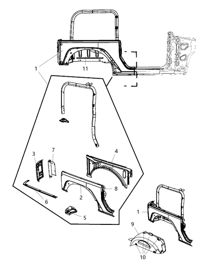 2025 Jeep Grand Wagoneer L Panel Closeout Diagram for 55395632AA