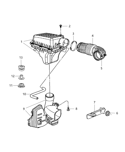 Hose Make Up Air Diagram for 4593692AA