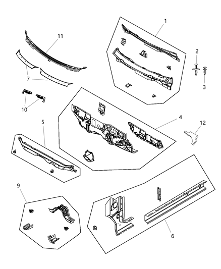 Panel Cowl And Plenum Diagram for 5067917AF