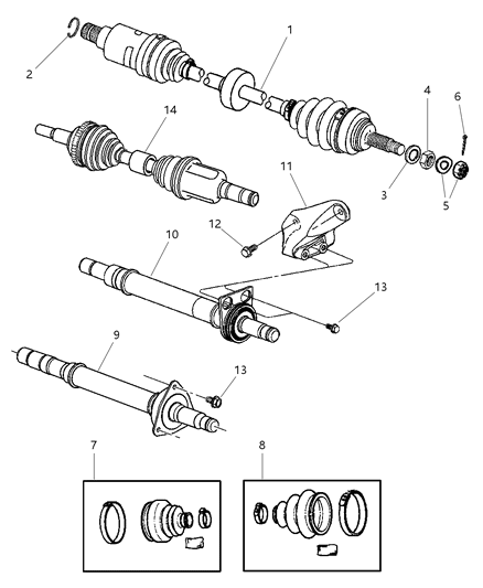2018 Dodge Durango Shaft Axle Half Diagram for 4668918AA