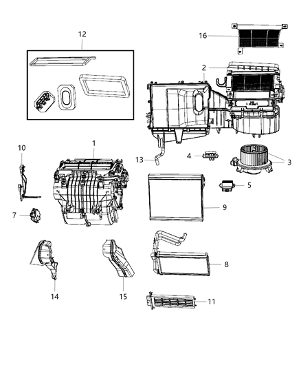Duct A/C And Heater Diagram for 5191352AA