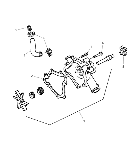 Pump Water Diagram for 53021018AD