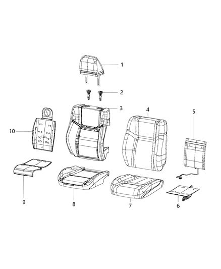 Cover Front Seat Cushion Diagram for 6HZ44LK5AA