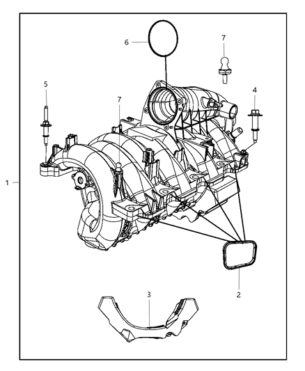 2013 Jeep Wrangler Manifold Engine Intake Diagram for 53032761AI