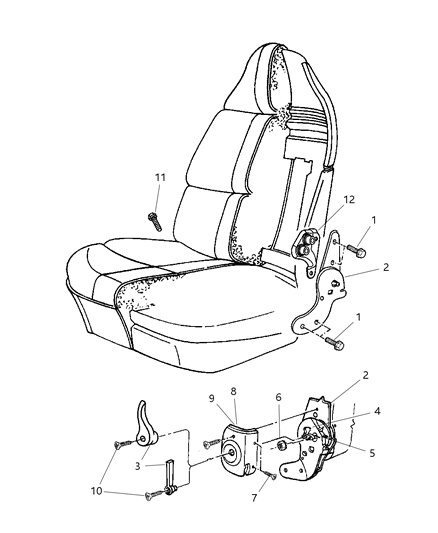 2023 Ram 3500 Adapter Seat Recliner Diagram for 5072341AA