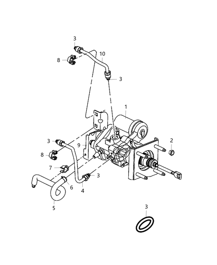 Hose Brake Booster Vacuum Diagram for 68445722AA