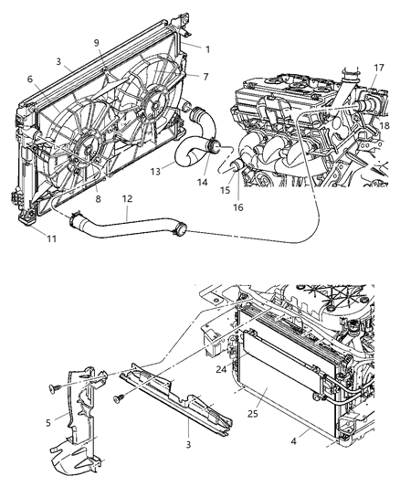 Hose Radiator Inlet Diagram for 4809427AE