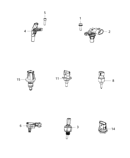 2008 Jeep Compass Sensor Crankshaft Position Diagram for 68365496AA