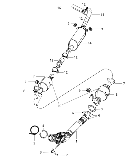 2003 Dodge Sprinter 3500 Tailpipe Exhaust Diagram for 68055745AA