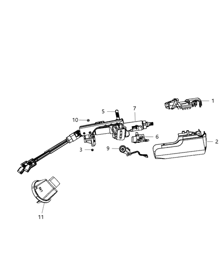 Boot Package Steering Column, Upper Diagram for 4664352AE