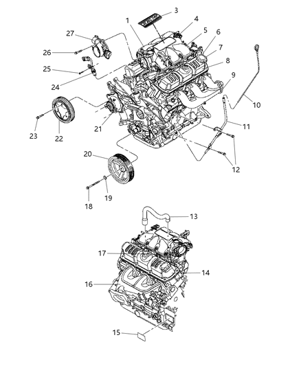 Hose PCV Valve To Intake Manifold Diagram for 4781252AE