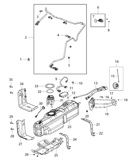 Module Kit Urea Pump/Level Unit Diagram for 68192659AE