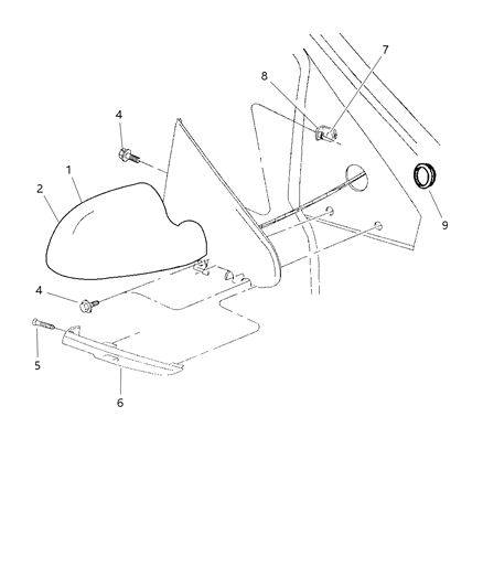 Mirror Outside, Rearview, Electric, Heated Diagram for 4675571AB