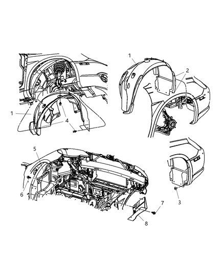 Shield Fender Diagram for 5008914AE