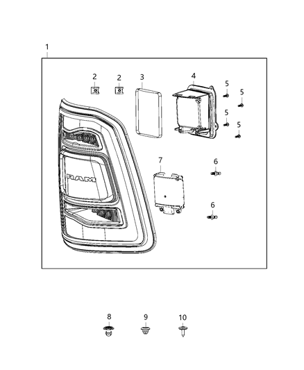 Lamp Tail Diagram for 68262530AG