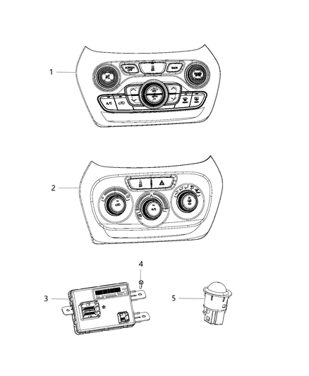 Center Stack Lower Diagram for 68249516AA