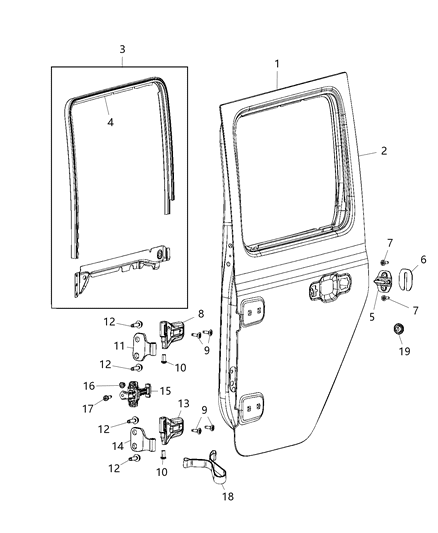 Door Rear Diagram for 68281909AL