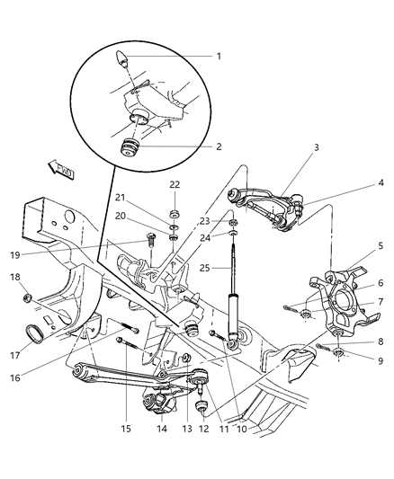 1990 Dodge Caravan Arm Control Diagram for 52039411AB