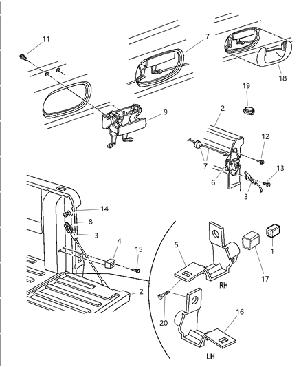 Latch Tailgate Diagram for 55275485AA