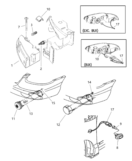 1990 Dodge Dynasty Lamp, Front Fender Side Repeater, Europe Diagram for 5303260