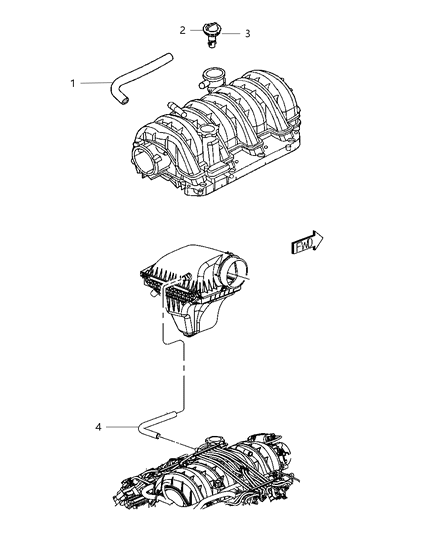 Hose Make Up Air Diagram for 4593974AA