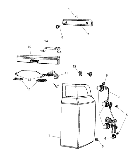 Lamp Tail Stop Turn Sidemarker Diagram for 55396458AG