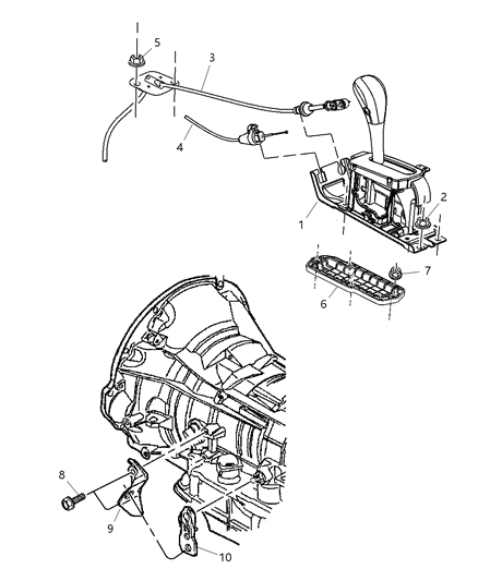 Housing And Lever Shifter Diagram for 52104312AE