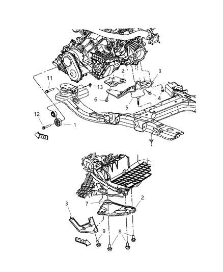 2004 Dodge Durango Strut Engine Diagram for 5510048AA