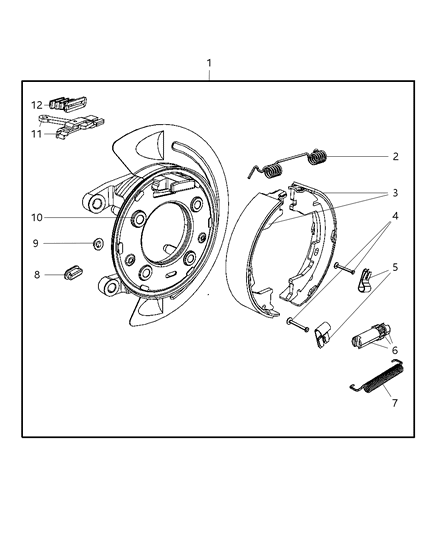 1992 Chrysler Imperial Spring Parking Brake Adjuster, Lower Diagram for 5018554AA
