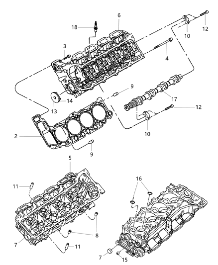 Head Cylinder Left, Valvetrain Not Included Diagram for R8144707AA