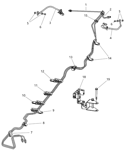 1988 Dodge Diplomat Clip Fuel Line Diagram for 5010229AA