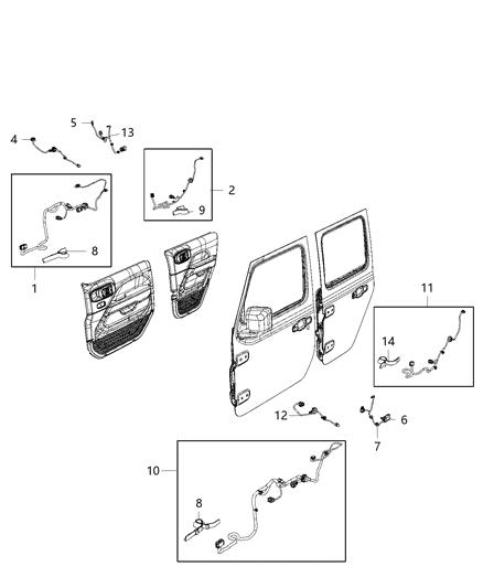 Wiring Front Door Left Side Diagram for 68325452AE