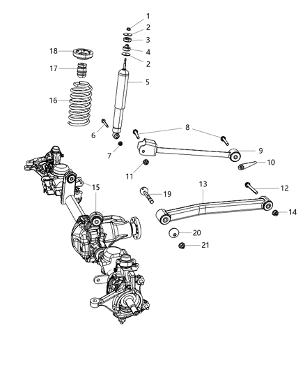 Arm Upper Control Front Diagram for 52059976AE