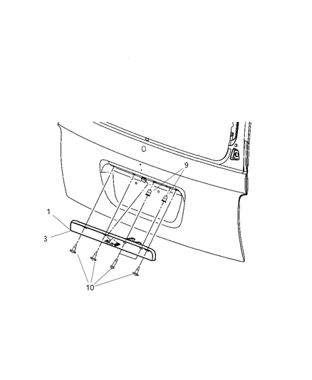 1998 Dodge Caravan Handle Liftgate Diagram for 55364050AC