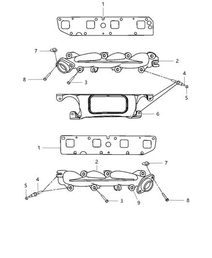 2002 Jeep Liberty Manifold Exhaust Diagram for 5192110AC