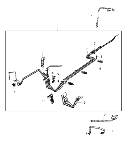 1998 Dodge B2500 Bundle Fuel And Brake Tube Diagram for 68057673AG