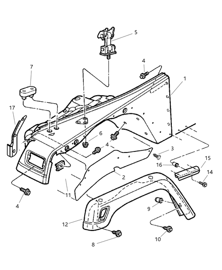 Extension Fender Diagram for QP94TZZAB