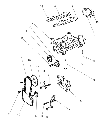 1997 Chrysler Sebring Carrier Balance Shaft Diagram for 4621519AB