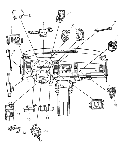 2001 Dodge Ram 2500 Clockspring Diagram for 56045455AG