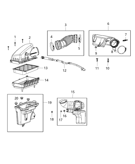 Hose Make Up Air Diagram for 68235490AA