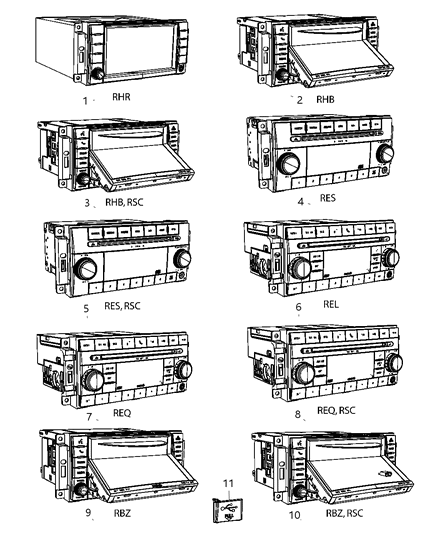 Radio Am / Fm / Cd / Dvd / Hdd / Satellite Diagram for 5064840AG