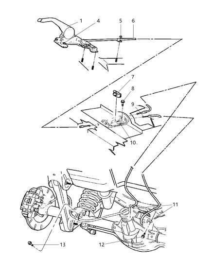 2024 Jeep Grand Cherokee Cable Parking Brake Diagram for 52128119AD