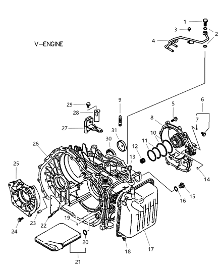 2024 Chrysler Pacifica Cover Transmission Case Diagram for MD763194